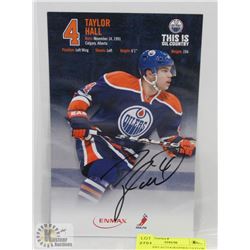 5X9 OILERS AUTOGRAPHED TAYLOR HALL