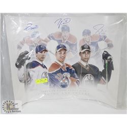 LARGE OILERS AUTOGRAPHED POSTER 24X30