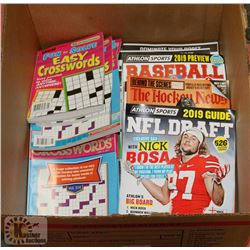 BOX OF HOCKEY, BASEBALL & FOOTBALL NEWS, AND