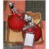 Image 1 : LOT OF 2 RED MODERN LAMPS, NO SHADES.