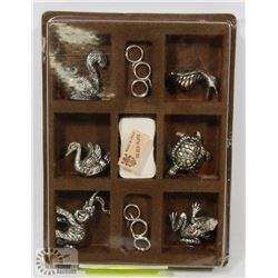 6PC SILVER PLATED MADE IN ITALY MINIATURE FIGURES.