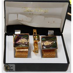 CYPRUSS CUFFLINKS AND TIE PIN