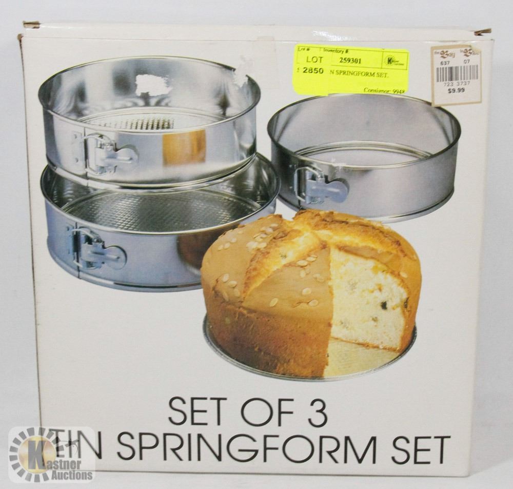 Springform Set SET OF 3 TIN SPRINGFORM SET.