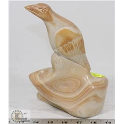 VINTAGE HAND CARVED INUIT SOAPSTONE 8.5"H.