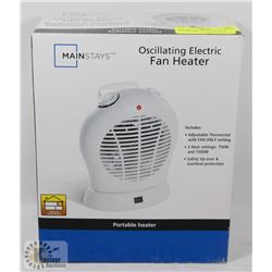 MAINSTAYS OSCILLATING ELECTRIC FAN HEATER.