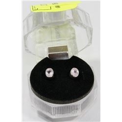 #41-PINK CZ  STUD EARRINGS