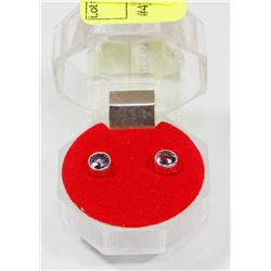 #42-PURPLE CZ STUD EARRINGS