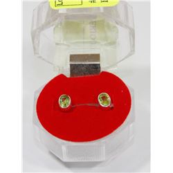 #26-NATURAL GREEN PERIDOT STUD EARRINGS