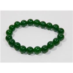 #124-NATURAL GREEN JADE BEAD BRACELET 10MM