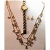 Image 1 : 13)  GOLD TONE JOE FRESH TRIPLE STRAND FINE