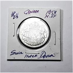 6) SILVER 1953 CANADIAN HALF DOLLAR