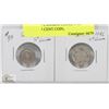 Image 1 : LOT OF 2 CANADA COINS, 1913 SILVER 5 CENT COIN,
