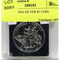 1990 CANADA SILVER $1 COIN