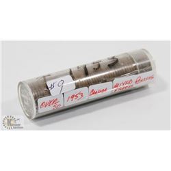 ROLL OF 50- 1953 MIXED GRADE COLLECTIBLE COPPER