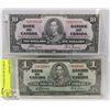 Image 1 : LOT OF 2 CANADA 1937 $10, $1 BILLS