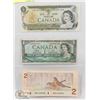 Image 1 : LOT OF 3 CANADA $1 AND$2 BILLS