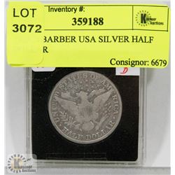 1913 D BARBER USA SILVER HALF DOLLAR