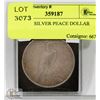Image 1 : 1923 USA SILVER PEACE DOLLAR
