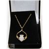 Image 1 : #117-TRIPLE OPAL & CZ PENDANT &  NECKLACE