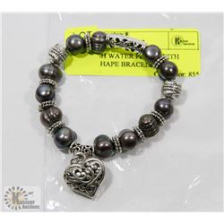 #79-FRESH WATER PEARL WITH HEART SHAPE BRACELET