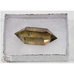 #98-SMOKY CRYSTAL QUARTZ 2 POINT HEALING STONE 29G
