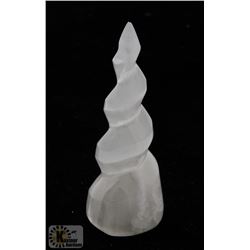 #102-SELENITE UNICORN HORN HEALING CRYSTAL QUARTZ