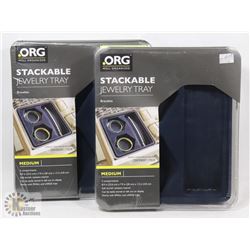 SET OF TWO NEW STACKABLE JEWELRY TRAYS