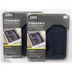 SET OF TWO NEW STACKABLE JEWELRY TRAYS