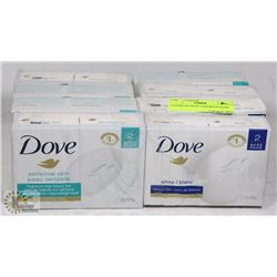 16 BARS OF DOVE ASSORTED SOAP.
