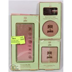 LOT OF 3 PIXI GLOW CAKE POWDER,HIGHLIGHTER AND