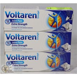 LOT OF 3 100G TUBES VOLTAREN EXTRA STRENGTH