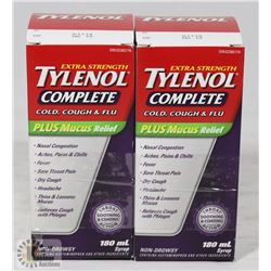 TWO BOTTLES OF TYLENOL COMPLETE COUGH COLD & FLU