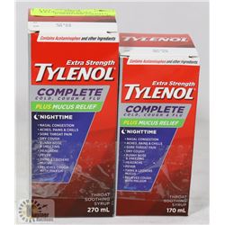 LOT OF 2 TYLENOL EXTRA STRENGTH NIGHTTIME COLD/FLU