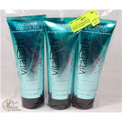 LOT OF 3 VITABATH CUCUMBER & WHITE TEA BODY WASH