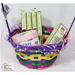 EASTER GIFT BASKET OF PIXI MAKEUP AND DOVE BODY