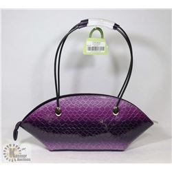 PURPLE SNAKESKIN STYLE HAND BAG