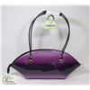 Image 1 : PURPLE SNAKESKIN STYLE HAND BAG