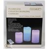 Image 1 : 3PK R/C COLOUR CHANGING PILLAR CANDLES