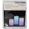 Image 1 : 3PK R/C COLOUR CHANGING PILLAR CANDLES