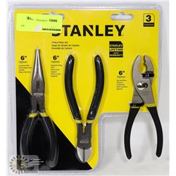 3PC STANLEY PLIERS SET