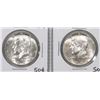 Image 1 : TWO USA KENNEDY SILVER 50 CENT COINS 1967  1968
