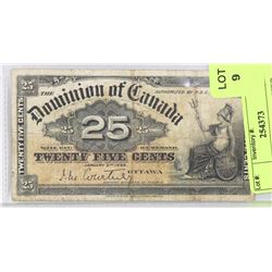 1900 CANADIAN SHINPLASTER.