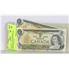 Image 1 : LOT OF 10 - 1973 CANADIAN UNC SEQUENTIAL $1.00