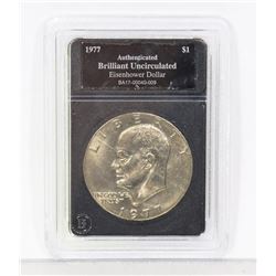 1977 B.U. EISENHOWER ENCASED DOLLAR COIN