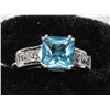 Image 1 : NEW 925 SILVER BLUE CUBIC STONE SIZE 7 RING.