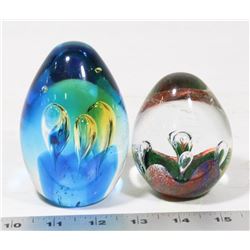 2 ARTGLASS PAPER WEIGHTS