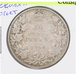 1910 CANADIAN EDWARD VII SILVER 50 CENT COIN