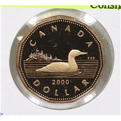 GEM PROOF 2000 CANADIAN QEII LOONIE