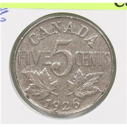KEY DATE 1926 CANADIAN GV NICKEL