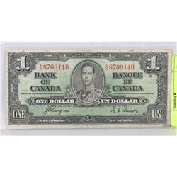 1937 CANADIAN $1 NOTE